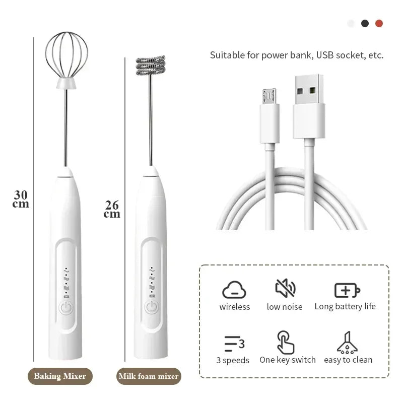 2 in 1 USB Rechargeable Electric Beater